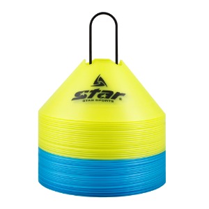 [스포츠용품]스타 - 접시콘 세트 SA314S/파랑(20개)+노랑(20개)세트+고리/접시콘/훈련용품