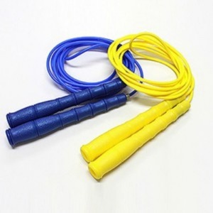 [학교체육용품]JJR줄넘기 - PVC-3.6M 1인 더블덧취/2개세트/파랑 노랑 색상/줄넘기/줄길이조절/스피드줄넘기