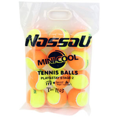 낫소 - 미니쿨 오렌지(STAGE 2) 테니스공 T1103 (12개입) 무게 : 40.0~45.0g /테니스/테니스볼/볼/공/NASSAU